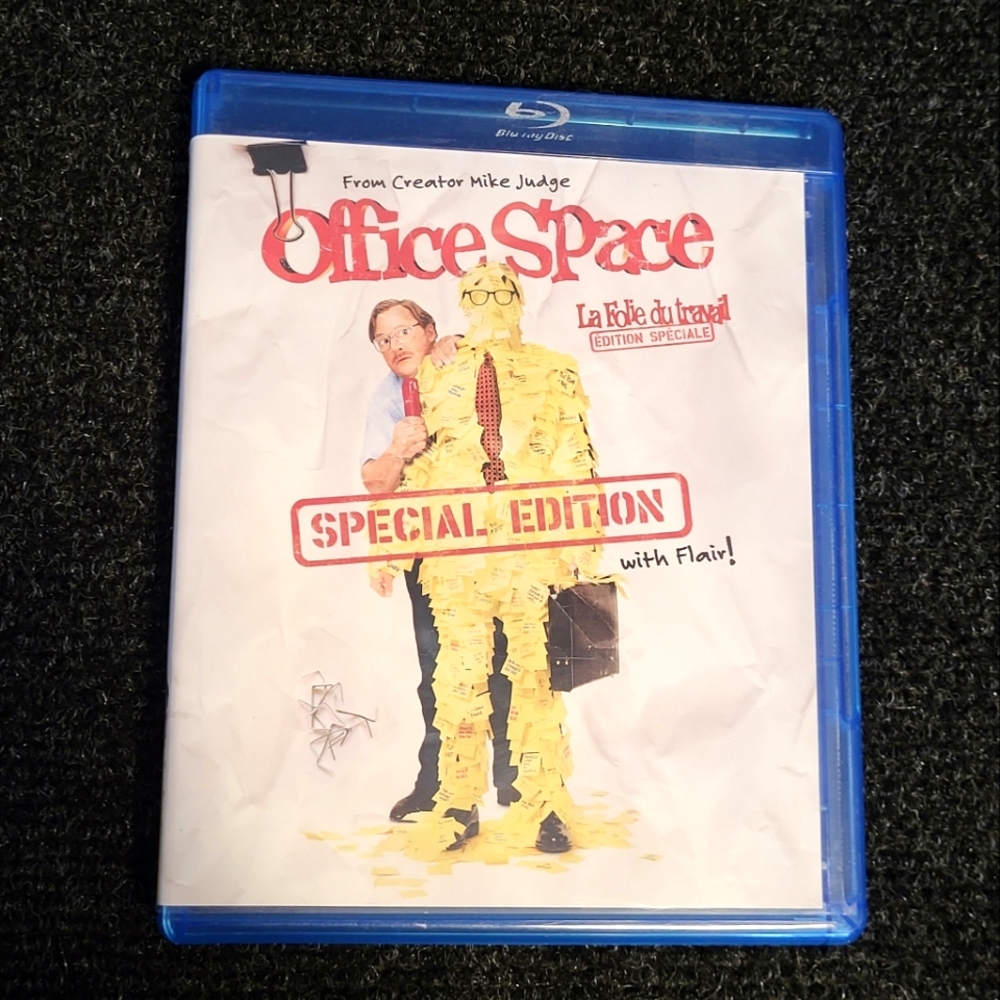 ⚡3/$20⚡ OFFICE SPACE Special Edition with Flair! Blu-ray Jennifer Aniston Comedy